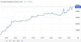 美元飙升重创市场，越南盾汇率跌至历史更低水平