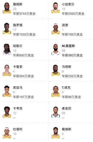 nba湖人队球员名单(nba湖人队球员名单阵容最新)
