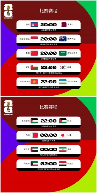 足球世预赛赛程(中国足球世预赛赛程)