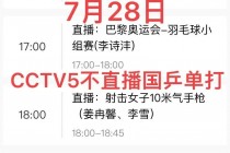 cctv5今日节目单(cctv5+体育节目表)