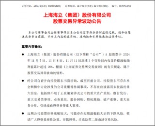 海立股份发布股价异常波动公告：不存在公司重组等传闻事项