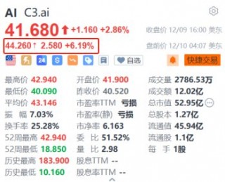 C3.ai盘前涨超6% 第二财季业绩超预期+与微软达成战略合作