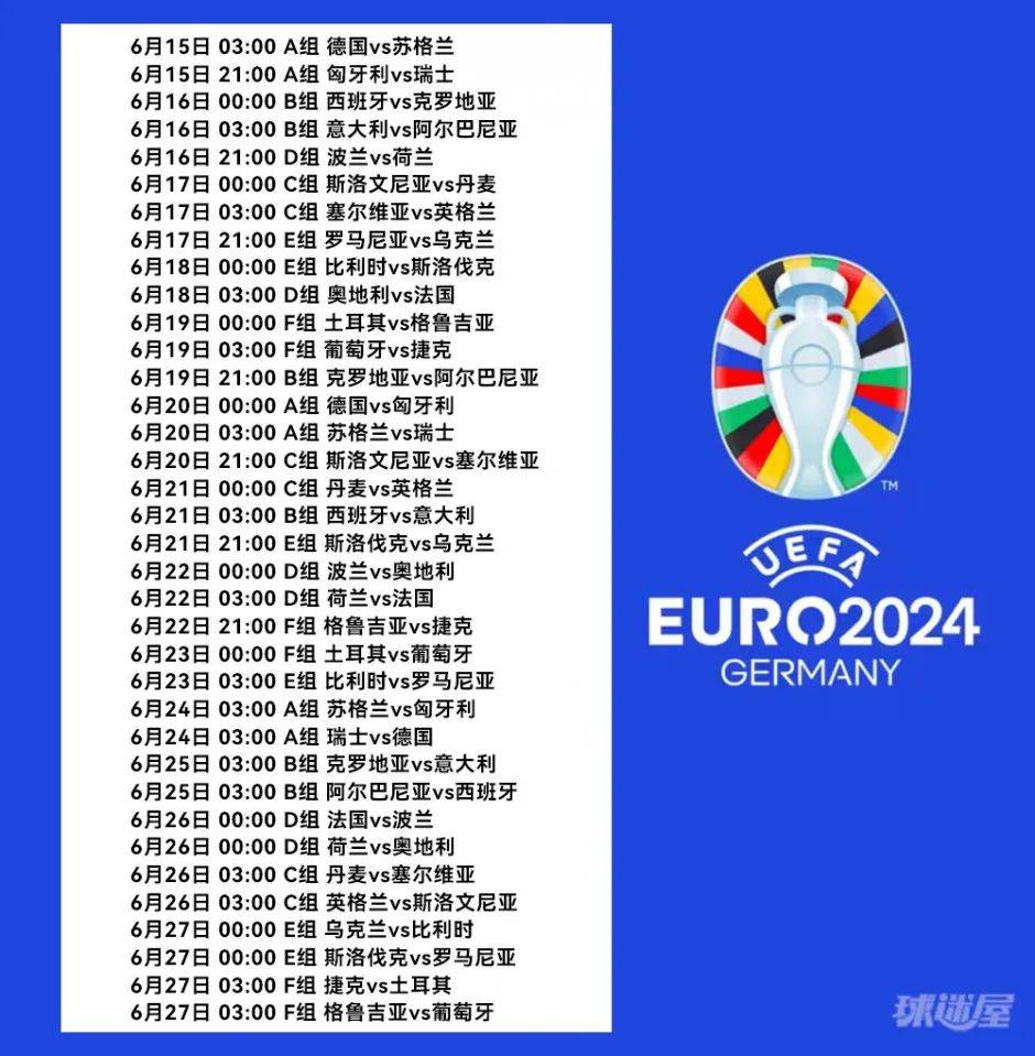 欧洲杯2023赛程表图(欧洲杯2023赛程表图片高清)  第1张