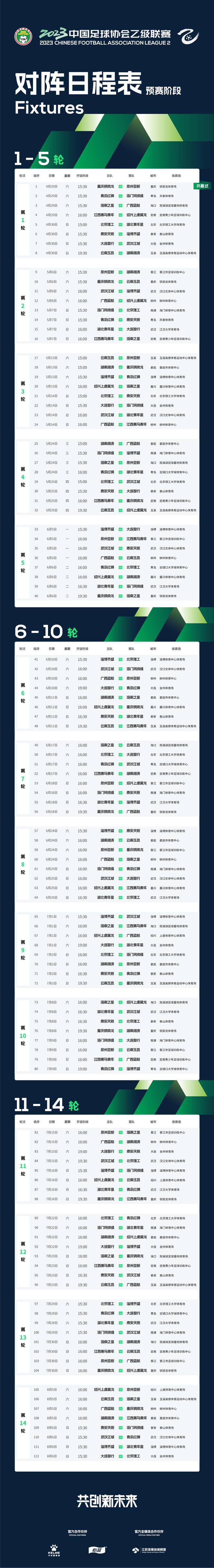 中甲足球联赛最新赛程(中甲足球联赛赛程2024)  第2张